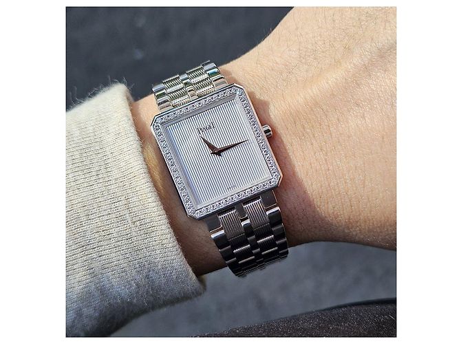 Piaget Vintage Protocol White Gold Large Men's Watch with Simple Diamond Quartz - view 3