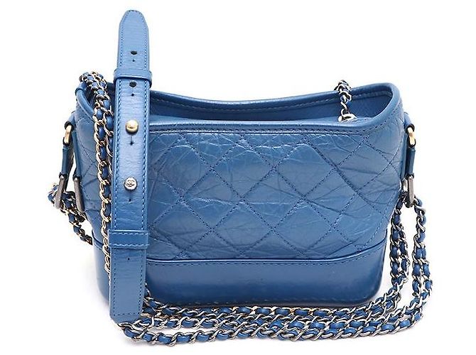 Chanel Borsa a tracolla Gabrielle Hobo Small con catena e crossbody Blu - vista 3