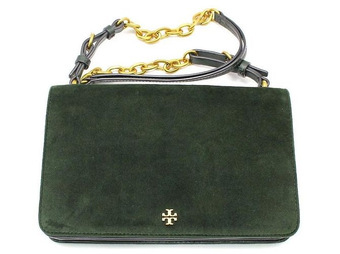 Tory Burch Borsa a tracolla in scamosciato verde - vista 3