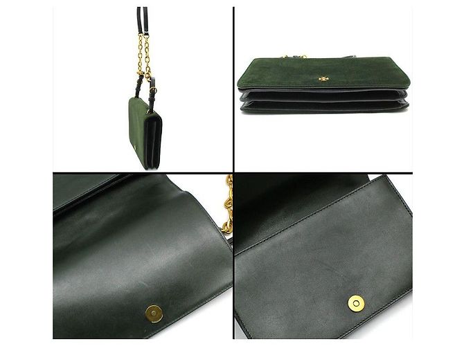 Tory Burch Borsa a tracolla in scamosciato verde - vista 7