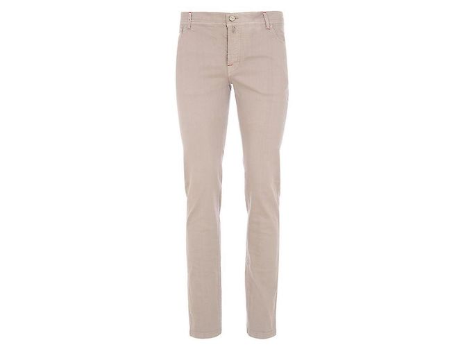 Kiton Leather Patch Denim Pants Brown - view 2