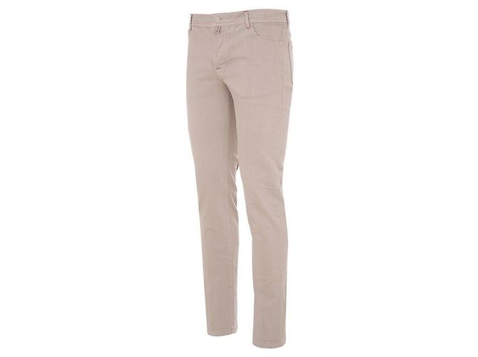 Kiton Leather Patch Denim Pants Brown - view 3