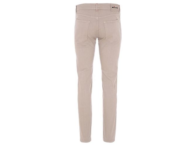 Kiton Leather Patch Denim Pants Brown - view 6