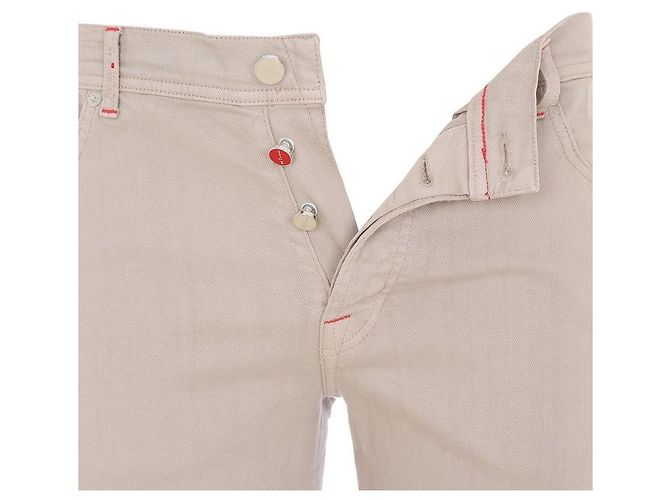 Kiton Leather Patch Denim Pants Brown - view 8