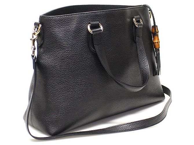 Bamboo Gucci Nappina in bambù e pelle nera placcata oro Nero - vista 3