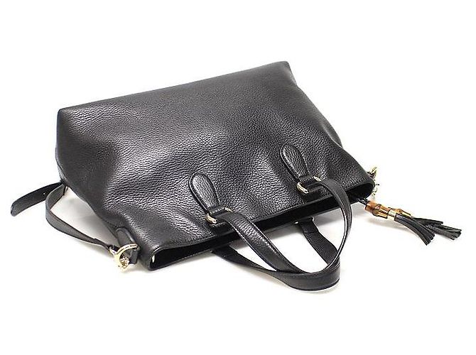 Bamboo Gucci Nappina in bambù e pelle nera placcata oro Nero - vista 4