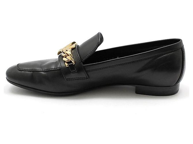 Louis Vuitton Mocassim flat LV Gold Upper Case preto - vista 3