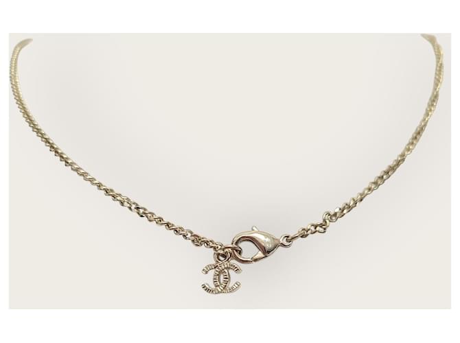 Chanel Collana di perle con logo CC e strisce blu - vista 5