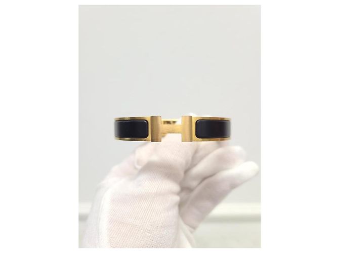Hermès Bracciale Click Placcato in Oro Nero - vista 4
