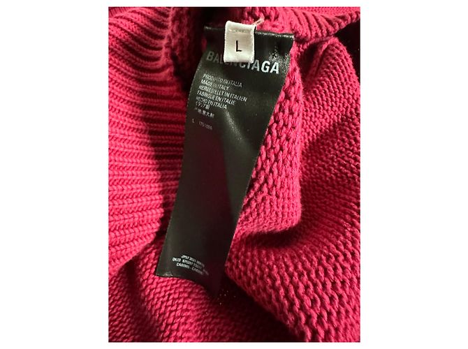 Balenciaga Strick mit geripptem Saum Rot - Ansicht 5