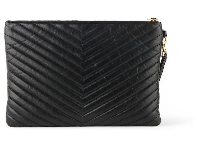 Saint Laurent Clutch Matelassé New Nero - vista 3