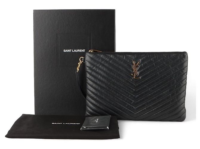 Saint Laurent Clutch Matelassé New Nero - vista 8