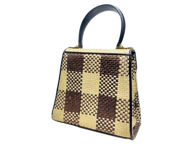 Salvatore Ferragamo Iconica borsa tote in rafia Gancini con manico e tracolla Marrone - vista 2