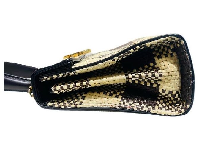 Salvatore Ferragamo Iconica borsa tote in rafia Gancini con manico e tracolla Marrone - vista 3