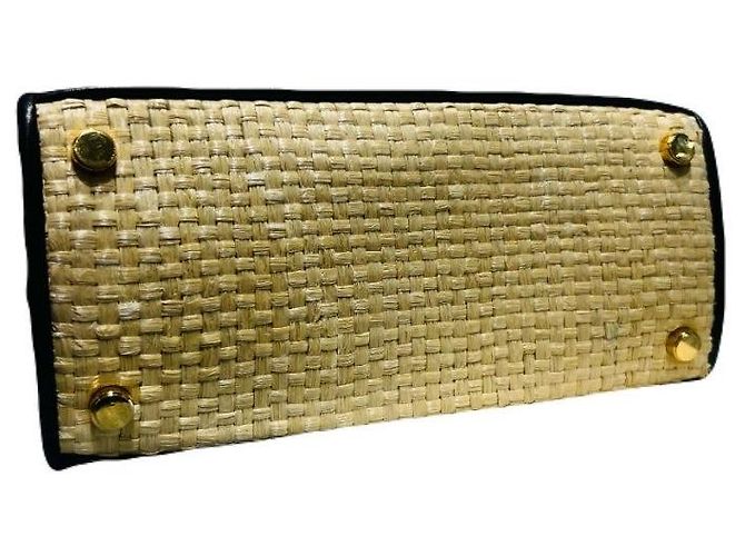 Salvatore Ferragamo Iconica borsa tote in rafia Gancini con manico e tracolla Marrone - vista 4