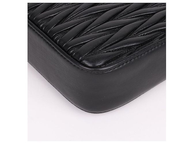 Miu Miu Borsa a tracolla trapuntata con catena di cristalli Nero - vista 11