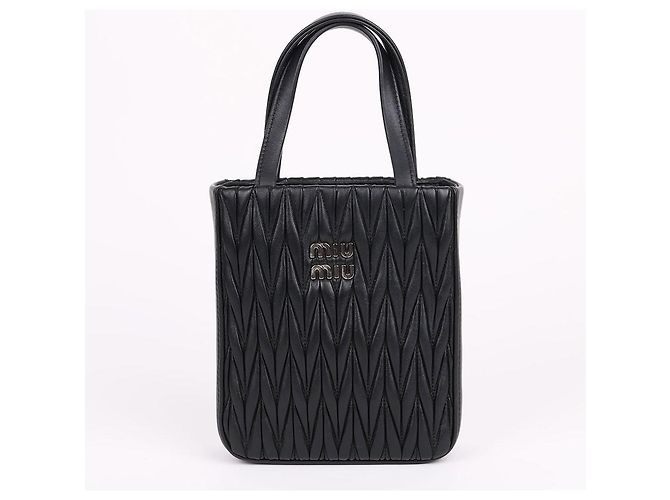 Miu Miu Borsa a tracolla trapuntata con catena di cristalli Nero - vista 2