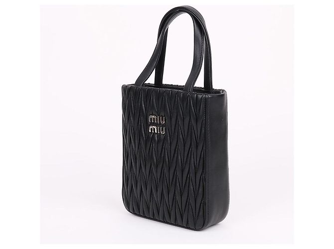 Miu Miu Borsa a tracolla trapuntata con catena di cristalli Nero - vista 4