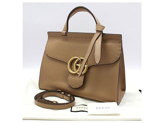 Gucci GG Marmont Handtasche mit Tragegriff und Schulterriemen Braun - Ansicht 2