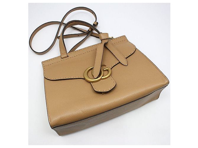 Gucci GG Marmont Handtasche mit Tragegriff und Schulterriemen Braun - Ansicht 3