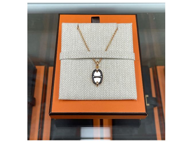 Hermès Collar Myong Black Rose Gold Negro - vista 2