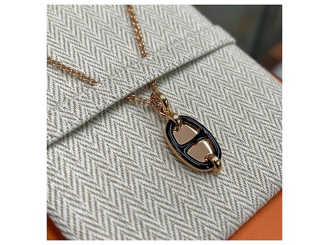 Hermès Collar Myong Black Rose Gold Negro - vista 4