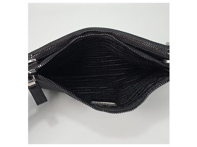 Prada Borsa a tracolla Re Nylon con taschino Nero - vista 10