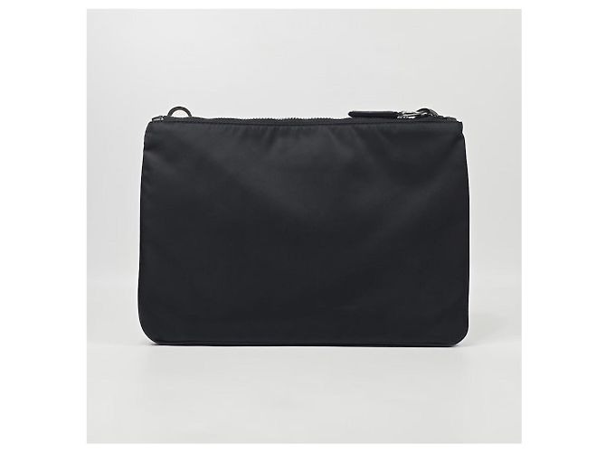 Prada Borsa a tracolla Re Nylon con taschino Nero - vista 4