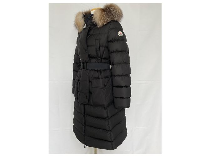 Moncler Chloé Damen Daunenlangmantel mit Fuchsfell Schwarz - Ansicht 3