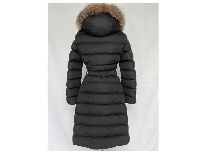 Moncler Chloé Damen Daunenlangmantel mit Fuchsfell Schwarz - Ansicht 5