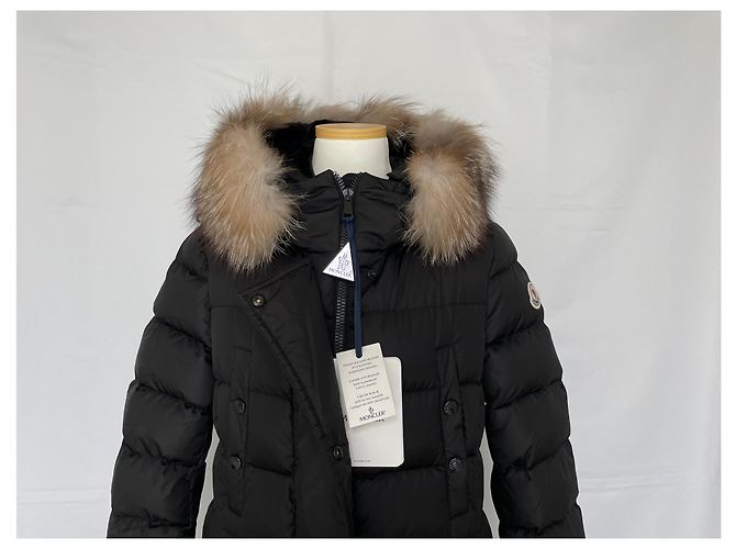 Moncler Chloé Damen Daunenlangmantel mit Fuchsfell Schwarz - Ansicht 7