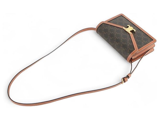 Céline Triomphe Canvas Envelope Crossbody Bag Schwarz - Ansicht 4