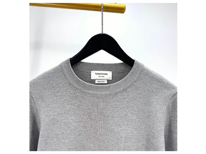 Thom Browne Diagonale Armbinde Milano Stitch Strick Grau Braun - Ansicht 6