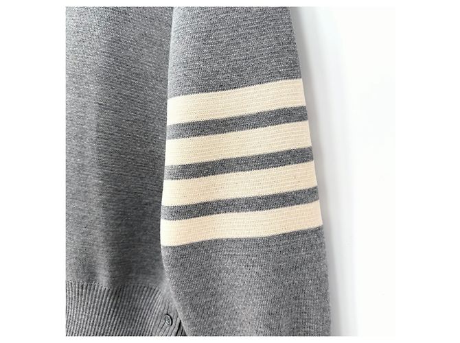 Thom Browne Diagonale Armbinde Milano Stitch Strick Grau Braun - Ansicht 7