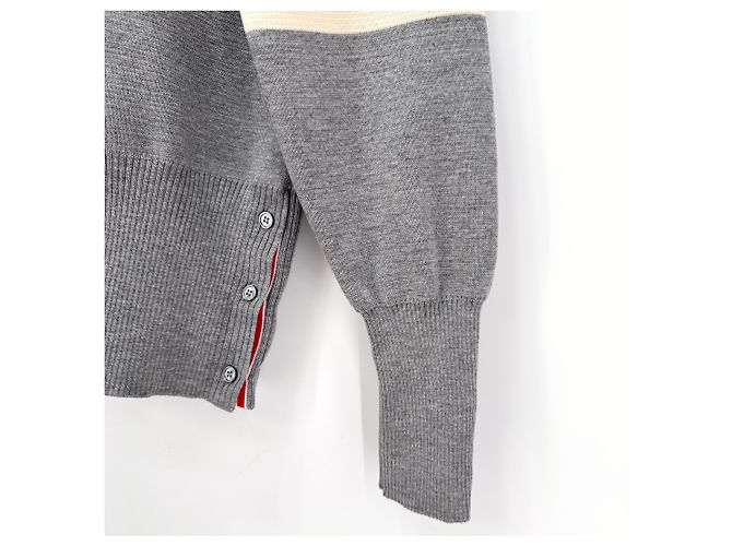 Thom Browne Diagonale Armbinde Milano Stitch Strick Grau Braun - Ansicht 8