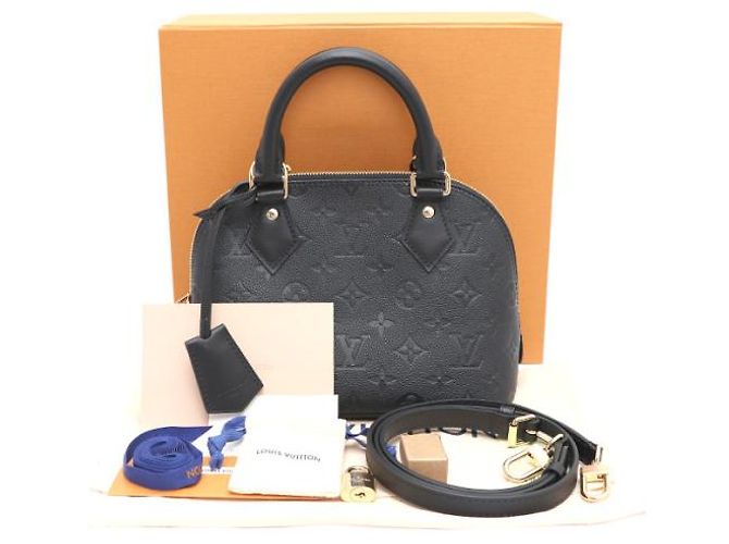 Louis Vuitton Borsa Tote e a tracolla Alma BB in Monogram Empreinte Nero - vista 12