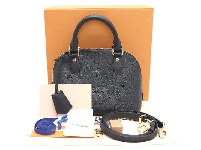 Louis Vuitton Borsa Tote e a tracolla Alma BB in Monogram Empreinte Nero - vista 6