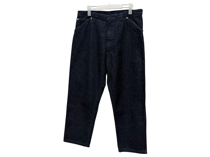 Prada Wide Leg Jeanshose mit Chevron-Muster Schwarz - Ansicht 6