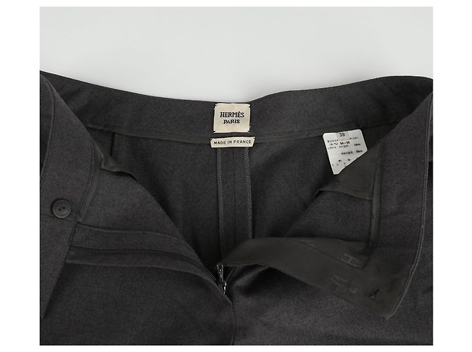 Hermès Graue Wollmischung Hose Größe Braun - Ansicht 8