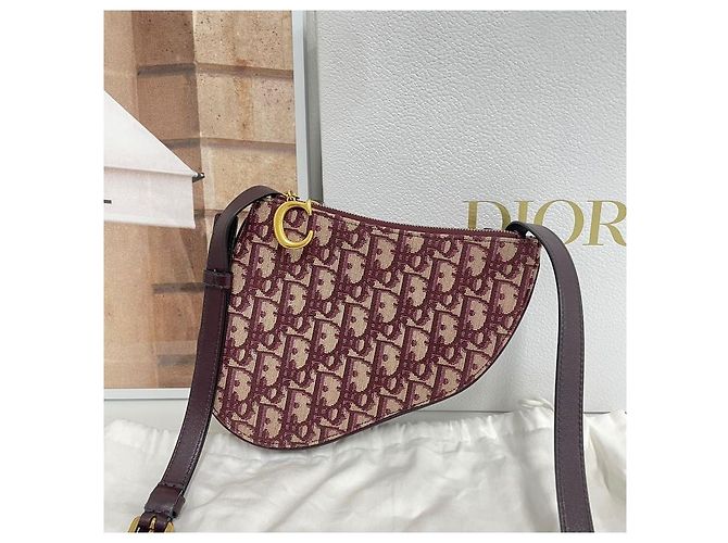 Dior Borsa a tracolla Christian Oblique Saddle Rosso - vista 2