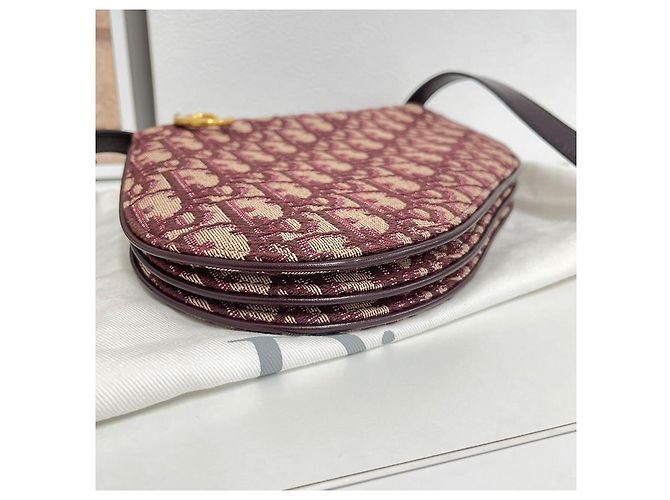 Dior Borsa a tracolla Christian Oblique Saddle Rosso - vista 4