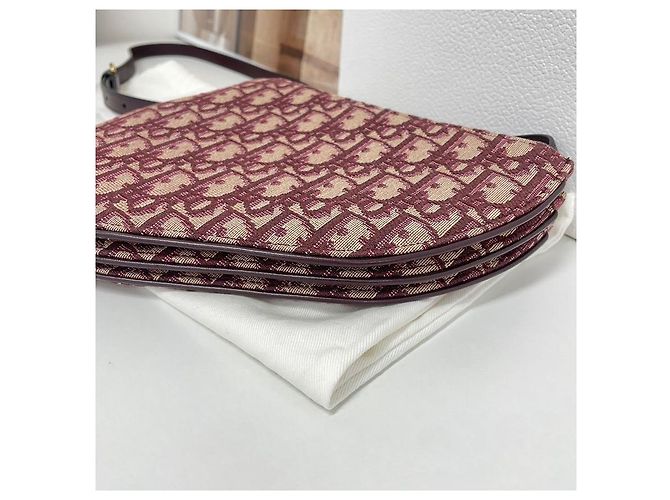 Dior Borsa a tracolla Christian Oblique Saddle Rosso - vista 5