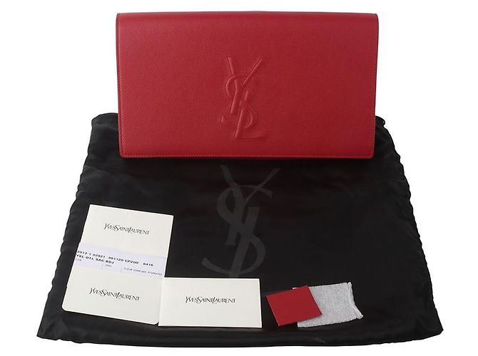 Saint Laurent Bolso de mano Monogram Belle Du Jour Roja - vista 8