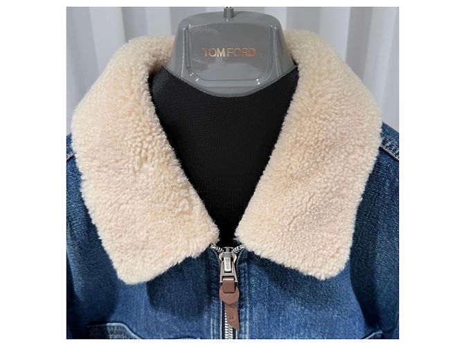 Tom Ford Giacca di denim blu con shearling Multicolore - vista 2