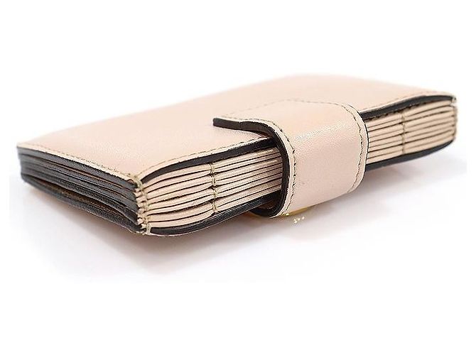 Fendi Tarjetero de acordeón en piel de becerro beige rosa Castaño - vista 4
