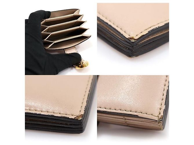 Fendi Tarjetero de acordeón en piel de becerro beige rosa Castaño - vista 5