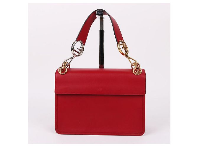 Fendi Borsa a Spalla Logo Can Eye Red Rosso - vista 5