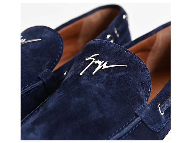 Giuseppe Zanotti Slip-on Conly String in scamosciato blu - vista 13