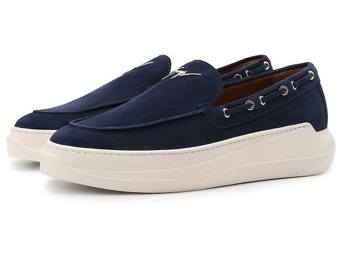 Giuseppe Zanotti Slip-on Conly String in scamosciato blu - vista 2