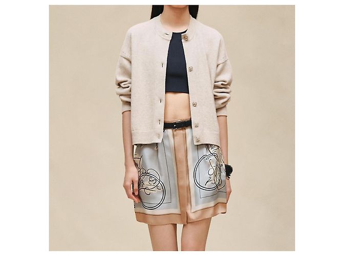 Hermès Langarm-Kaschmir-Cardigan für Damen Braun - Ansicht 6